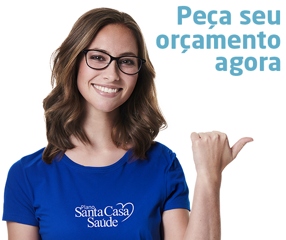 imagem do formulario, moça com oculos e frase: Faça seu orçamento agora